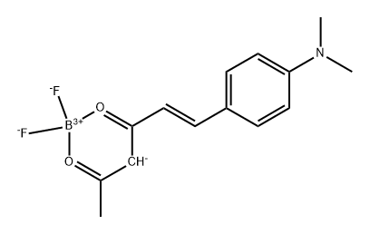 Boron, [(5E)-6-[4-(dimethylamino)phenyl]-5-hexene-2,4-dionato-κO2,κO4]difluoro-, (T-4)- 化学構造式