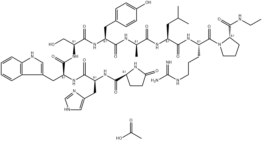 (Des-Gly10,D-Ala6,Pro-NHEt9)-LHRH, 148029-26-9, 结构式