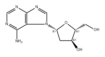 6-Amino-9-[2-deoxy-β-D-ribofuranosyl]-9H-purine 结构式