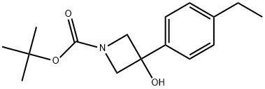 1,1-Dimethylethyl 3-(4-ethylphenyl)-3-hydroxy-1-azetidinecarboxylate 结构式
