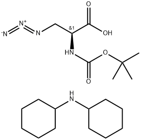 N-BOC-3-叠氮-L-丙氨酸 二环己基铵盐,1485525-45-8,结构式