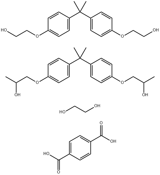 1,4-Benzenedicarboxylic acid polymer with 1,2-ethanediol, 2,2-[(1-methyl ethylidene)bis(4,1-phenyleneoxy)] bis[ethanol] and 1,1-[(1-methylethylidene) bis(4,1-phenyleneoxy)] bis[2-propanol] Struktur