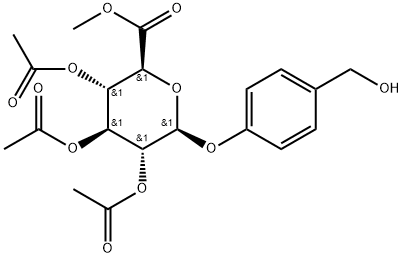 β-D-Glucopyranosiduronic acid, 4-(hydroxymethyl)phenyl, methyl ester, 2,3,4-triacetate Structure
