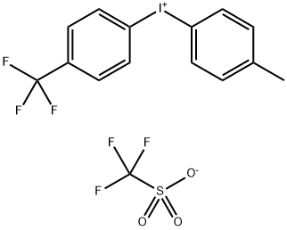 (4-甲基苯基)(4-三氟甲基苯基)三氟甲磺酸碘98.00% 结构式