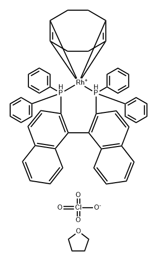 ((S)-(-)-2,2`-二(二苯基膦基)-1,1`-联萘基)(1,5-辛二烯)铑, 149022-25-3, 结构式