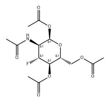 2-acetamido-1,4,6-tri-O-acetyl-2,3-dideoxy-3-fluoroglucopyranose Structure