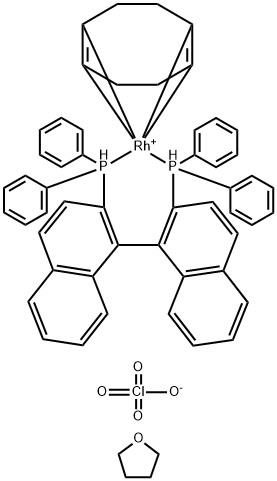 ((R)-(+)-2,2'-BIS(DIPHENYLPHOSPHIN)-1,1' -BINAPH)(1,5-CYCLOOCT)RH(I)CLO4/THF ADD Struktur