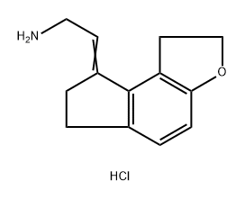 Ethanamine, 2-(1,2,6,7-tetrahydro-8H-indeno[5,4-b]furan-8-ylidene)-, hydrochloride (1:1) Structure
