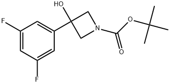 1,1-Dimethylethyl 3-(3,5-difluorophenyl)-3-hydroxy-1-azetidinecarboxylate,1496994-10-5,结构式