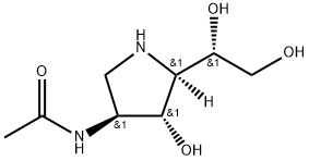 Acetamide, N-5-(1,2-dihydroxyethyl)-4-hydroxy-3-pyrrolidinyl-, 3S-3.alpha.,4.beta.,5.alpha.(R*)- Struktur