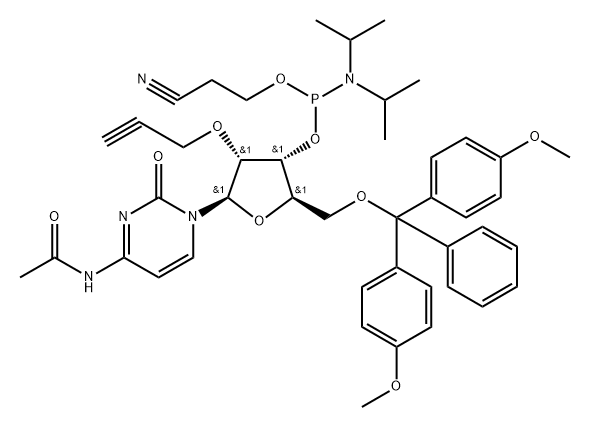 N4-Acetyl-5'-O-DMT-2'-O-propynylcytidine 3'-CE phosphoramidite Structure
