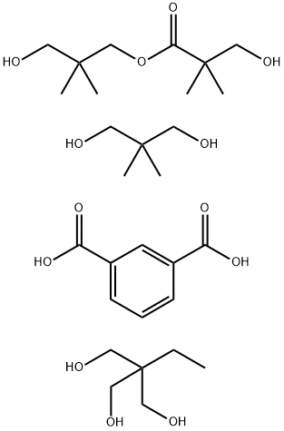 1,3-Benzenedicarboxylic acid, polymer with 2,2-dimethyl-1,3-propanediol, 2-ethyl-2-(hydroxymethyl)-1,3-propanediol and 3-hydroxy-2,2-dimethylpropyl 3-hydroxy-2,2-dimethylpropanoate 化学構造式