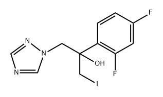 1H-1,2,4-Triazole-1-ethanol, α-(2,4-difluorophenyl)-α-(iodomethyl)- Struktur