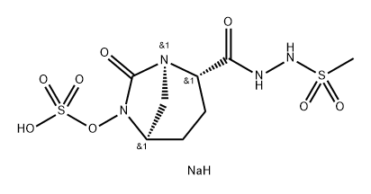1,6-Diazabicyclo[3.2.1]octane-2-carboxylic acid, 7-oxo-6-(sulfooxy)-, 2-[2-(methylsulfonyl) hydrazide], sodium salt (1:1), (1R,2S,5R)- Structure
