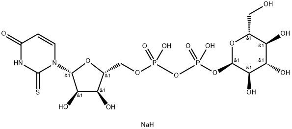 Diphosphoricacid1-α-D-glucopyranosylester2-[(4'-methylthio)uridin-5''-yl]esterdisodiumsalt Struktur