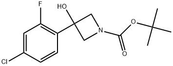 1,1-Dimethylethyl 3-(4-chloro-2-fluorophenyl)-3-hydroxy-1-azetidinecarboxylate Struktur