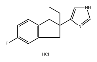 1H-Imidazole, 5-(2-ethyl-5-fluoro-2,3-dihydro-1H-inden-2-yl)-, hydrochloride (1:1) Structure