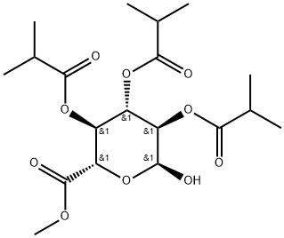 α-D-Glucopyranuronic acid, methyl ester, 2,3,4-tris(2-methylpropanoate) Structure