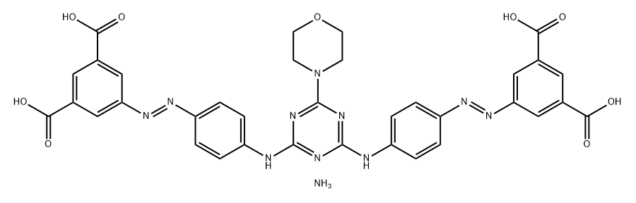 1,3-Benzenedicarboxylic acid, 5,5-6-(4-morpholinyl)-1,3,5-triazine-2,4-diylbis(imino-4,1-phenyleneazo)bis-, ammonium salt Structure