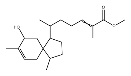 2-Heptenoic acid, 6-(9-hydroxy-4,8-dimethylspiro[4.5]dec-7-en-1-yl)-2-methyl-, methyl ester, [1R-[1α(2E,6R*),4β,5β(S*)]]- (9CI) Structure