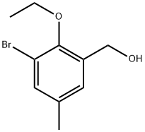 3-溴-2-乙氧基-5-甲基苄醇, 1514260-94-6, 结构式