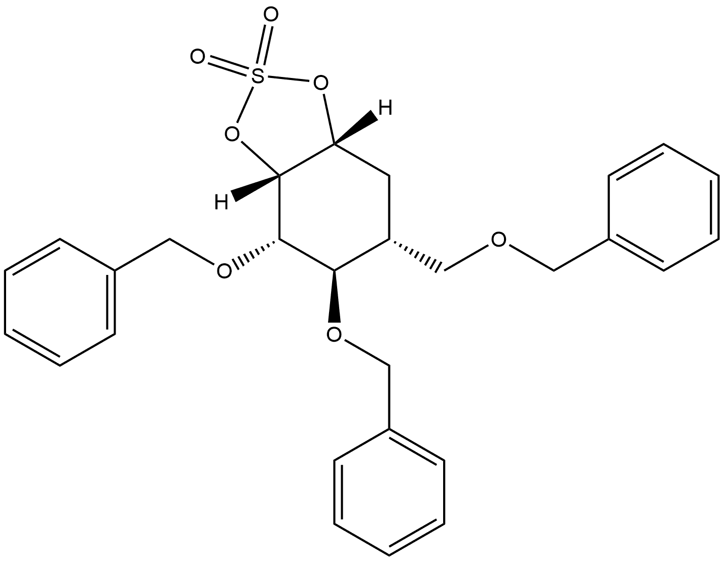 D-epi-Inositol, 4,5-dideoxy-5-[(phenylmethoxy)methyl]-1,6-bis-O-(phenylmethyl)-, cyclic sulfate (9CI) Structure