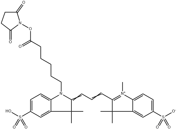 1518643-34-9 3H-Indolium, 2-[3-[1-[6-[(2,5-dioxo-1-pyrrolidinyl)oxy]-6-oxohexyl]-1,3-dihydro-3,3-dimethyl-5-sulfo-2H-indol-2-ylidene]-1-propen-1-yl]-1,3,3-trimethyl-5-sulfo-, inner salt
