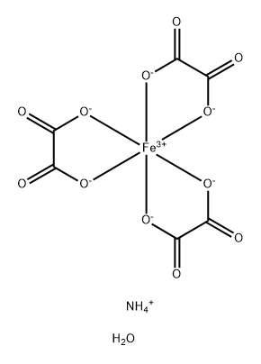 Ferrate(3-), trisethanedioato(2-)-.kappa.O1,.kappa.O2-, triammonium, trihydrate, (OC-6-11)- Struktur