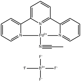 [Pd(terpy)(MeCN)][BF4]2 Struktur
