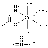 pentaamminecarbonatocobalt(III) nitrate hemihydrate Struktur