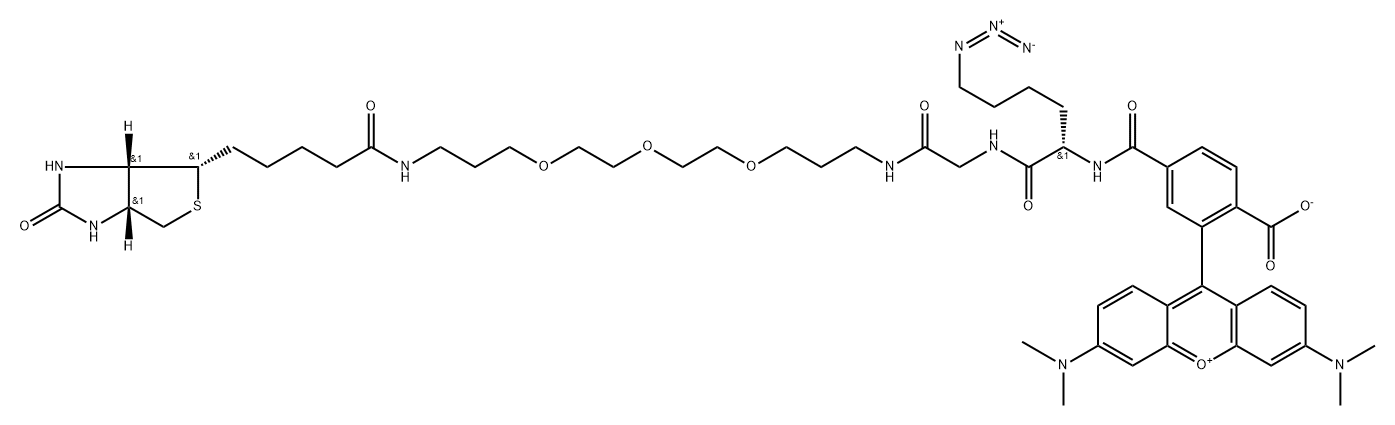 TAMRA-叠氮化物-三聚乙二醇-生物素, 1527486-16-3, 结构式