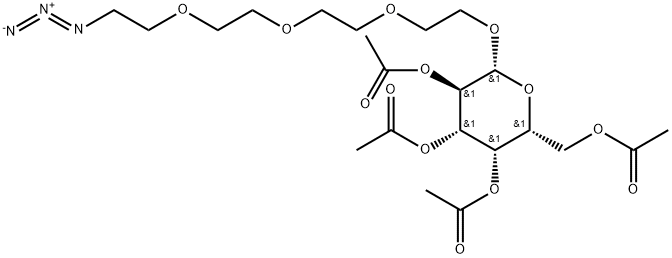 Azido-PEG4-tetra-Ac-beta-D-glucose, 153252-44-9, 结构式