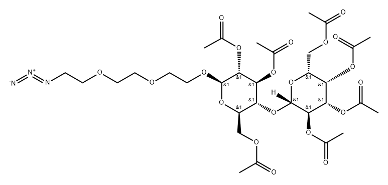 β-D-Lac-PEG3-azide heptaacetate Struktur