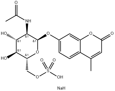 4-Methylumbelliferyl 6-Sulfo-2-acetaMido-2-deoxy-α-D-glucopyranoside Sodium Salt Structure