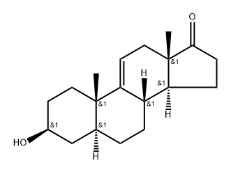 Androst-9(11)-en-17-one, 3-hydroxy-, (3β,5α)- Struktur