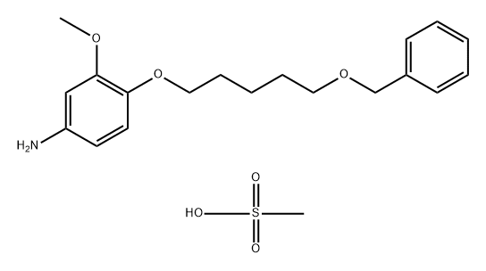 Benzenamine, 3-methoxy-4-[[5-(phenylmethoxy)pentyl]oxy]-, methanesulfonate (1:1) Struktur