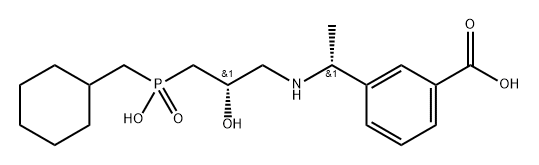 3-[(R)-1-[[(S)-2-ヒドロキシ-3-[(シクロヘキシルメチル)ホスホニル]プロピル]アミノ]エチル]安息香酸 化学構造式
