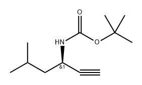 (R)-(5-甲基己-1-炔-3-基)氨基甲酸叔丁酯 结构式