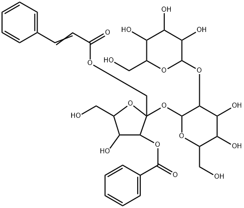 2'-cinnamoyl-3'-benzoyl-(2-O-α-glucosyl)-Sucrose Structure