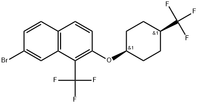 7-bromo-1-(trifluoromethyl)-2-(((1s,4s)-4-(trifluoromethyl)cyclohexyl)oxy)naphthalene,1544009-27-9,结构式