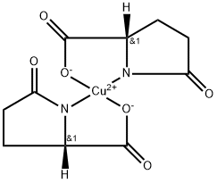 bis(5-oxo-L-prolinato-N1,O2)copper  Structure
