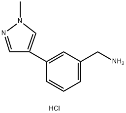 1-[3-(1-甲基-1H-吡唑-4-基)苯基]甲胺二盐酸盐 结构式