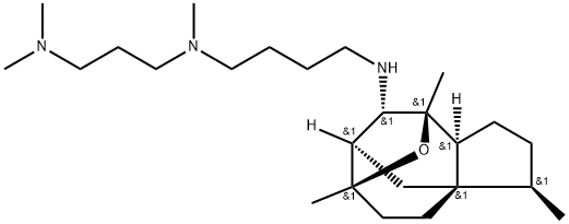 1,4-Butanediamine, N'-[(3R,3aS,6R,7R,8S,9S,9aS)-decahydro-3,6,9-trimethyl-6,9-epoxy-3a,7-methano-3aH-cyclopentacycloocten-8-yl]-N-[3-(dimethylamino)propyl]-N-methyl- (9CI) Structure