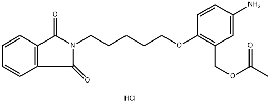 1H-Isoindole-1,3(2H)-dione, 2-[5-[2-[(acetyloxy)methyl]-4-aminophenoxy]pentyl]-, hydrochloride (1:1) Structure