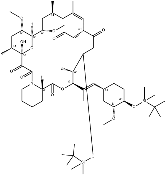 38-Desmethylene 24,32-Bis-O-(tert-butyldimethylsilyl)-38-oxo-FK-506, 155684-96-1, 结构式