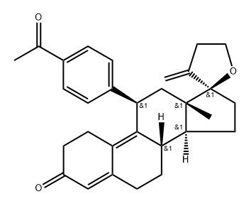 19,24-Dinorchola-4,9,20-trien-3-one, 11-(4-acetylphenyl)-17,23-epoxy-, (11β,17α)-|19,24-Dinorchola-4,9,20-trien-3-one, 11-(4-acetylphenyl)-17,23-epoxy-, (11β,17α)-