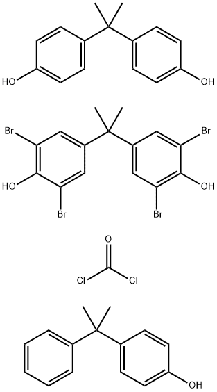 Carbonic dichloride, polymer with 4,4-(1-methylethylidene)bis2,6-dibromophenol and 4,4-(1-methylethylidene)bisphenol, 4-(1-methyl-1-phenylethyl)phenyl ester|