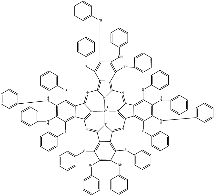 Octakis(anilino)octakis(phenylthio)vanadyl phthalocyanine Struktur