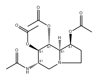 Acetamide, N-1,7,8-tris(acetyloxy)octahydro-6-indolizinyl-, 1S-(1.alpha.,6.beta.,7.alpha.,8.beta.,8a.beta.)- Struktur