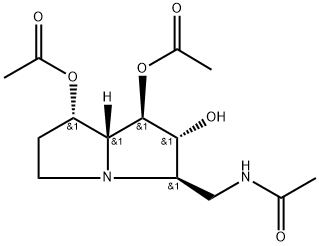 Acetamide, N-1,7-bis(acetyloxy)hexahydro-2-hydroxy-1H-pyrrolizin-3-ylmethyl-, 1R-(1.alpha.,2.beta.,3.alpha.,7.beta.,7a.alpha.)- 结构式